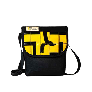 Ecorepublic Small Crossbody Traveler Bag - Black/Yellow