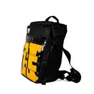 Ecorepublic Roll Top Expandable Backpack - Black/Yellow