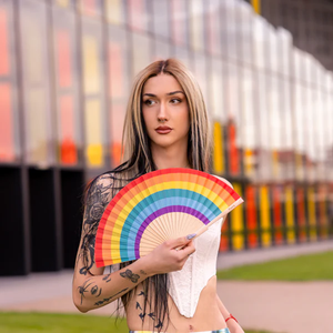 Fisura Hand Fan - Rainbow