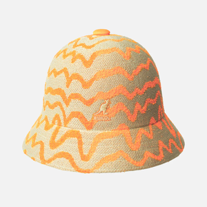 Kangol Meltdown Casual Bucket Hat - Beige/Electric Kumquat