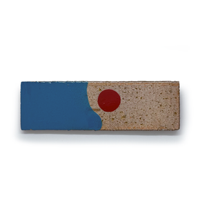 Klopper Moon & Sea Long Hand Painted Extra Long Tile - Light Blue