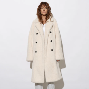 Mode & Affaire Willow Faux Fur Coat - Crème