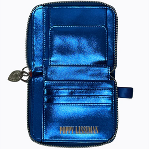 Poppy Lissiman Croc Wallet - Electric Blue