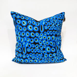 AGWA x Ikuntji Artists Cushion Cover 65 x 65cm - Tjilkamala Rockholes (Blue)