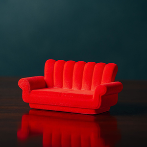 Decole Fluffy Red Sofa