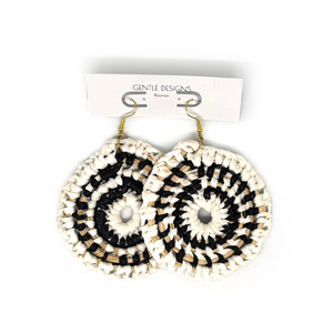 Gentle Designs Noongar Woven Earrings Black & White