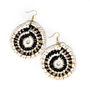 Gentle Designs Noongar Woven Earrings Black & White