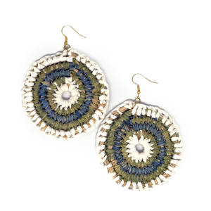 Gentle Designs Wardan Woven Earrings Green & Blue