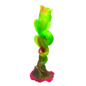 Kate Rohde Dolphin Bud Vase - Green/Pink Base