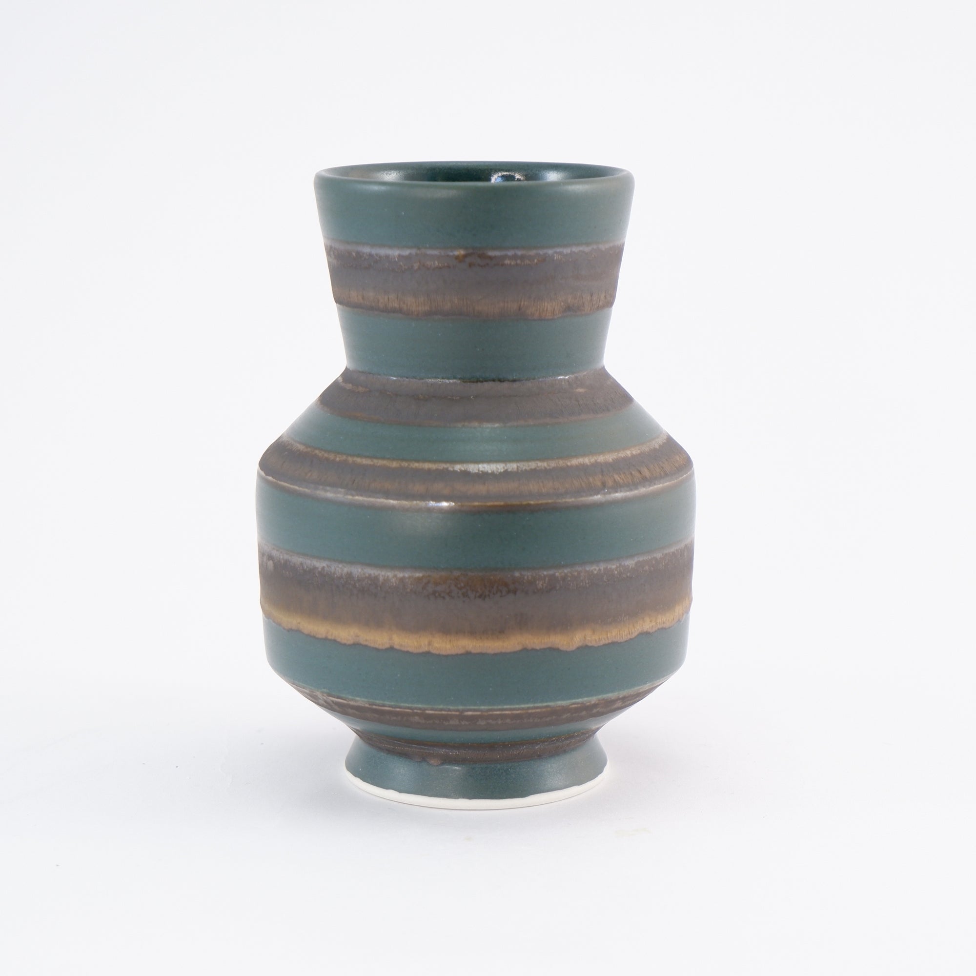 Jackie Masters Angled Vase - Green and  Bronze