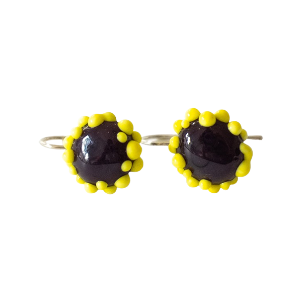 Henschke Jewellery Upsy Daisy Earrings - Black/Yellow