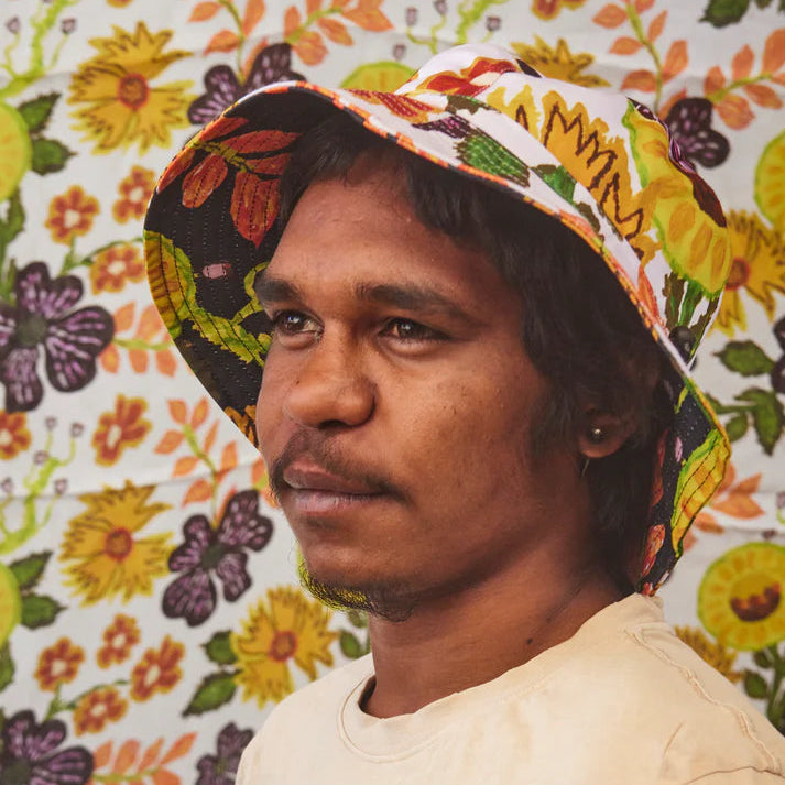 Juluwarlu Group Reversible Bucket Hat - Mrs Read (Native Flowers and Fruits)