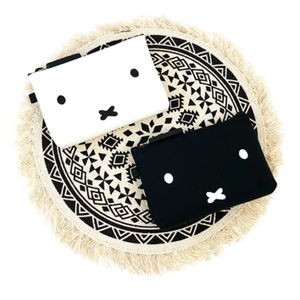 P+G Design Miffy Face White Zipper Pouch - Black