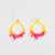 Kate Rohde Small Crystal Hoop Earrings - Yellow/Pink Tip
