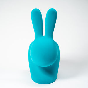 Qeeboo Rabbit XS Bookend Velvet Finish - Light Blue