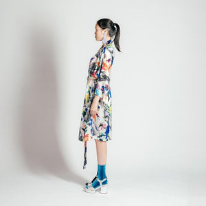 AGWA x ACID.FLWRS x Empire Rose Kimono Robe/Wrap Dress - Marble Scatter OS