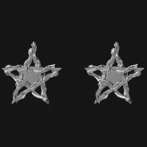 A Midnight Vendetta Snake Pit Earrings - Silver Brush