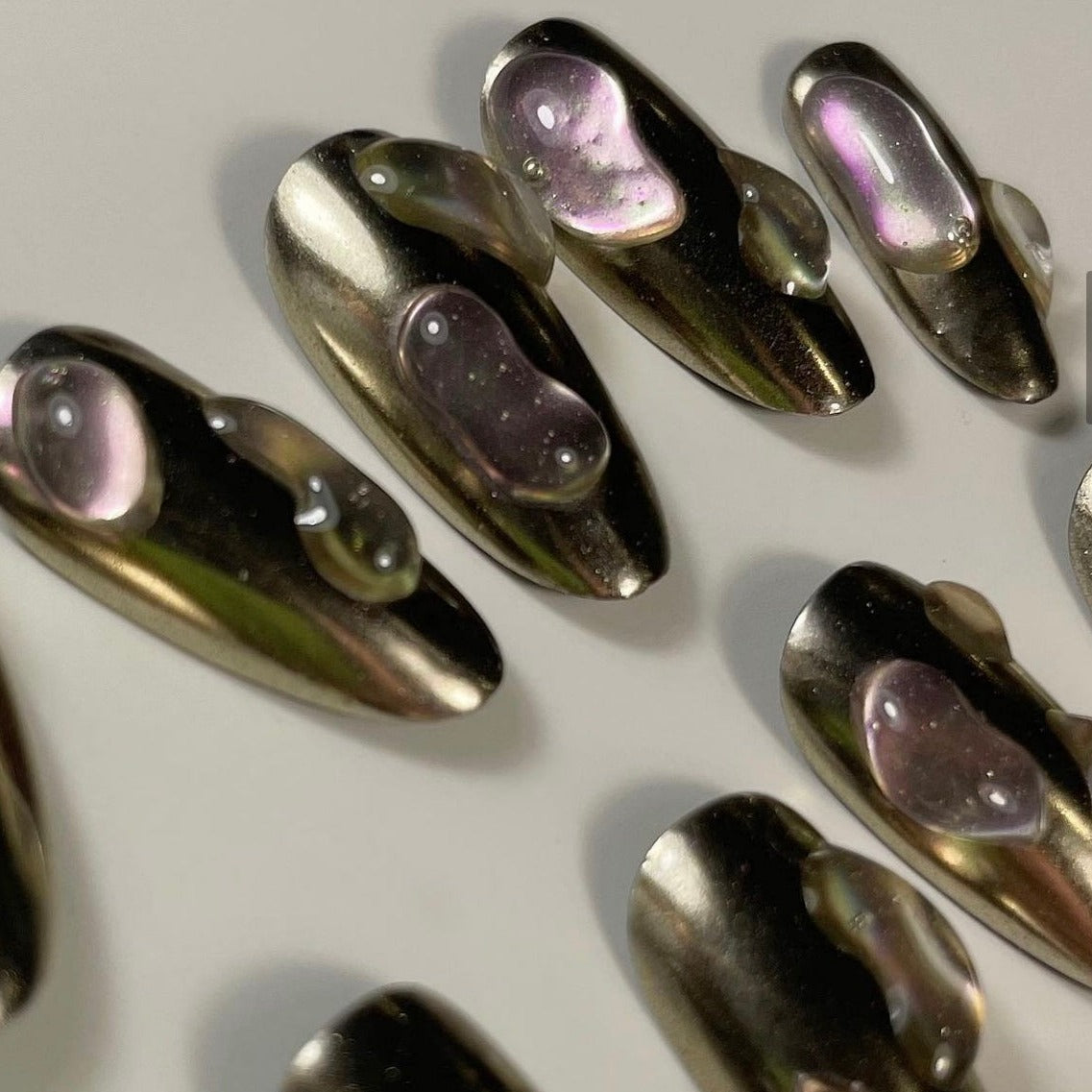 Angel City Nails Gold Chrome Droplet Set