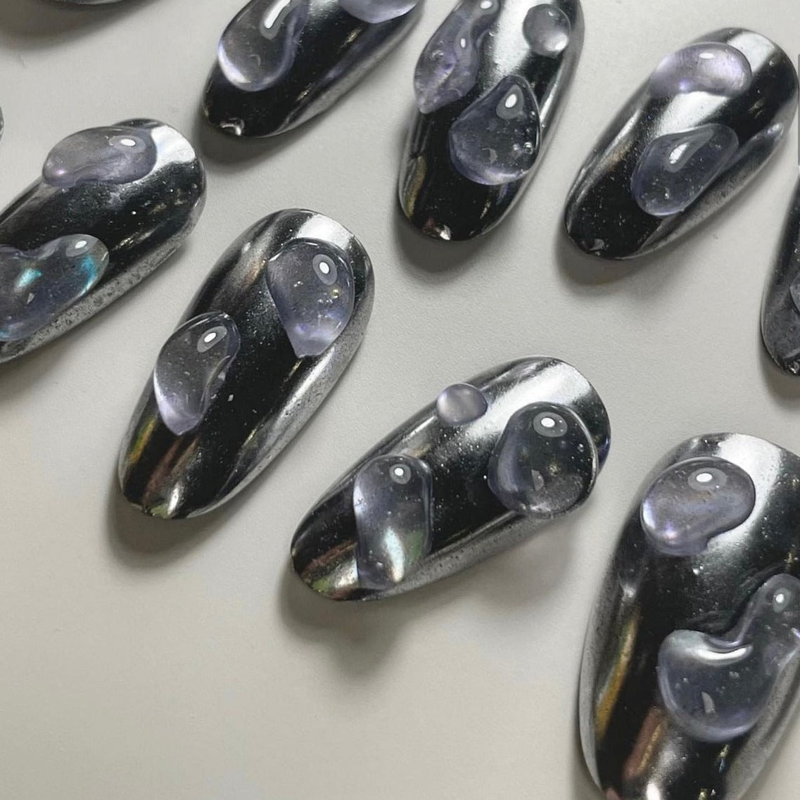 Angel City Nails Silver Chrome Droplet Set