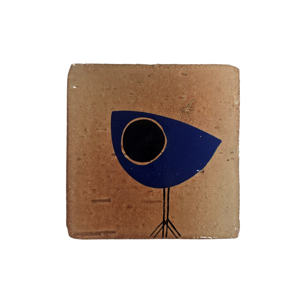 Klopper Single Bird Hand Painted Tile - Blue