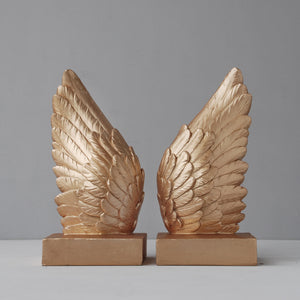 White Moose Wing Bookends - Gold