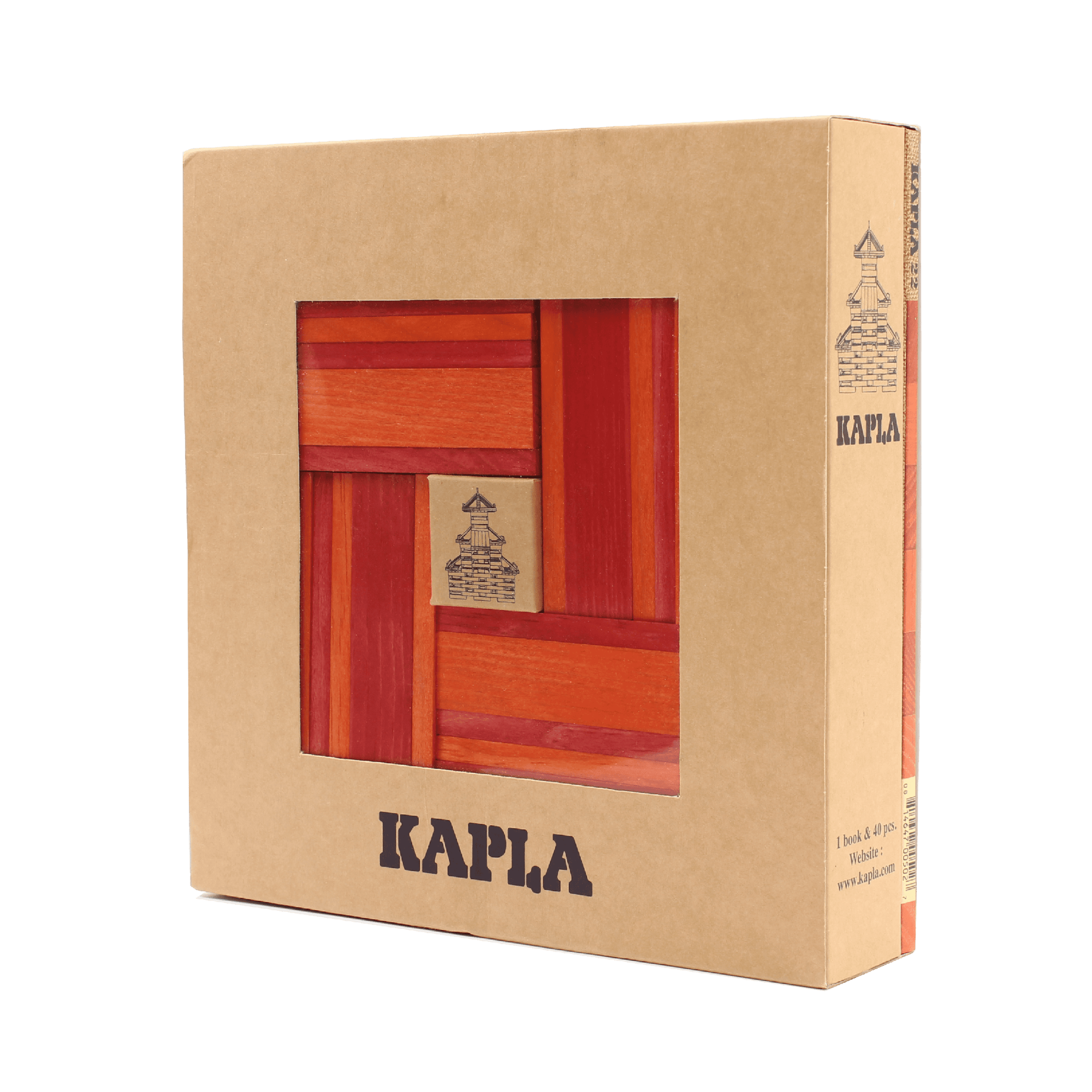 KAPLA Book and Colours Set - Red/Orange