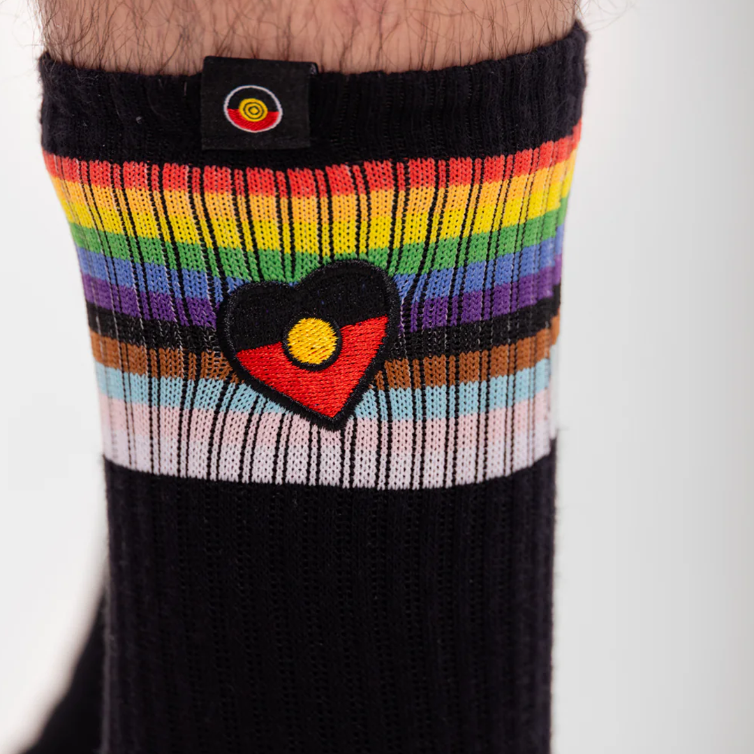Clothing the Gaps Blak Rainbow Luv Socks