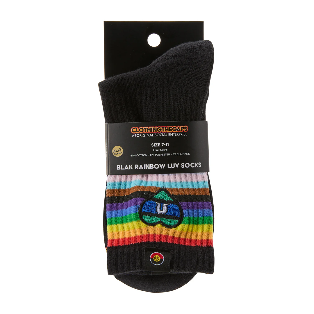 Clothing the Gaps Blak Rainbow Luv Socks