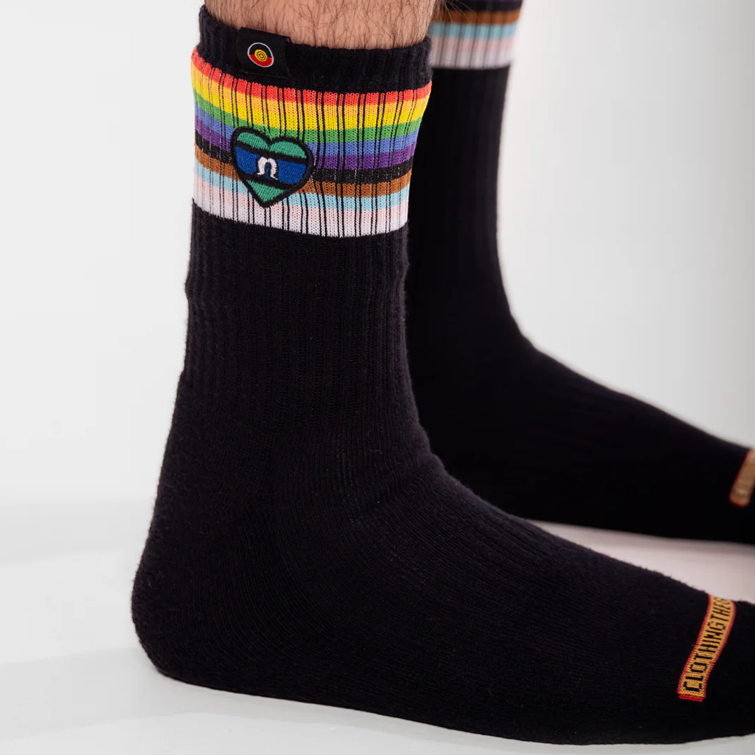 Clothing the Gaps Blak Rainbow Luv Socks