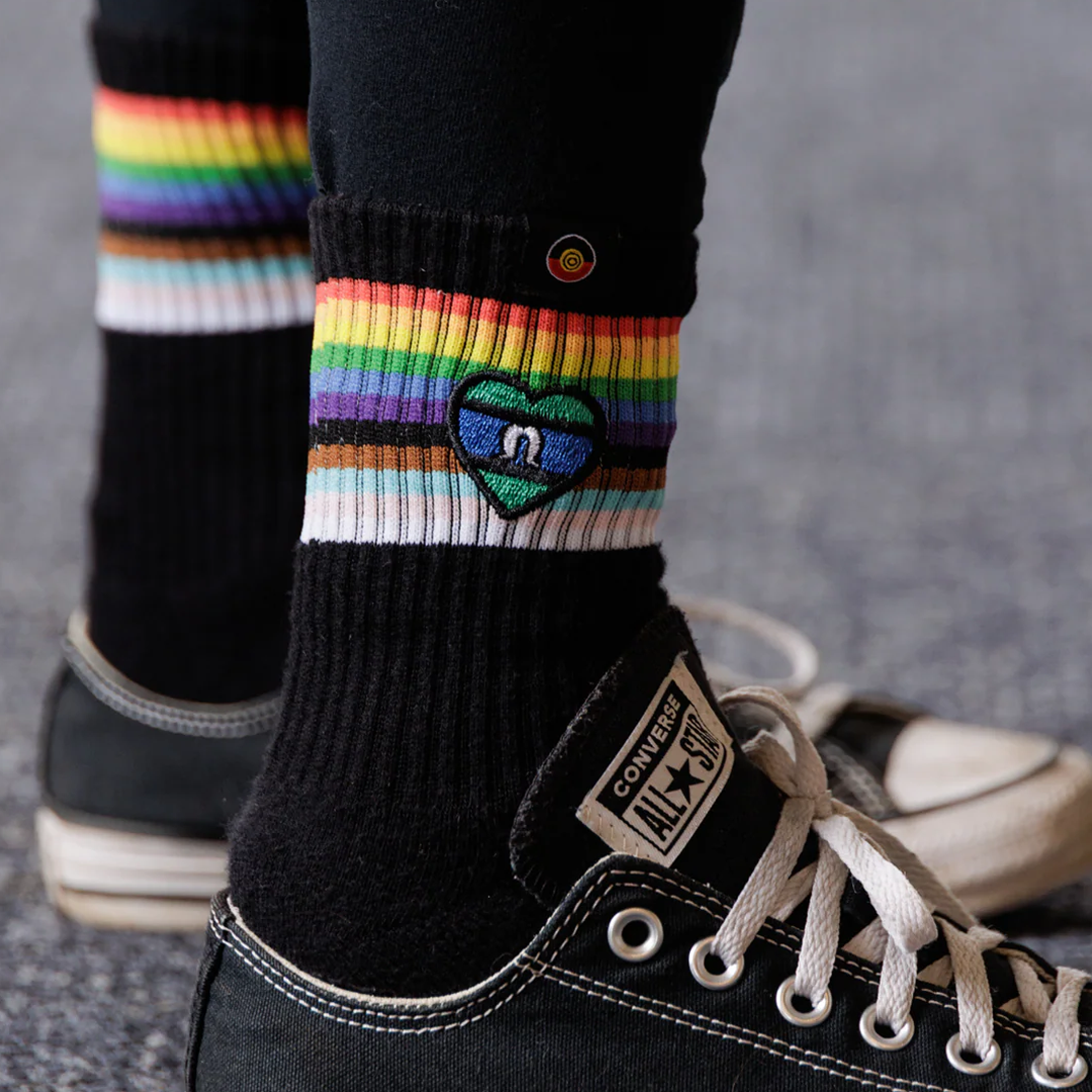 Clothing the Gaps Blak Rainbow Luv Socks