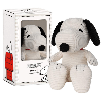 Snoopy Sitting Corduroy Cream in Giftbox