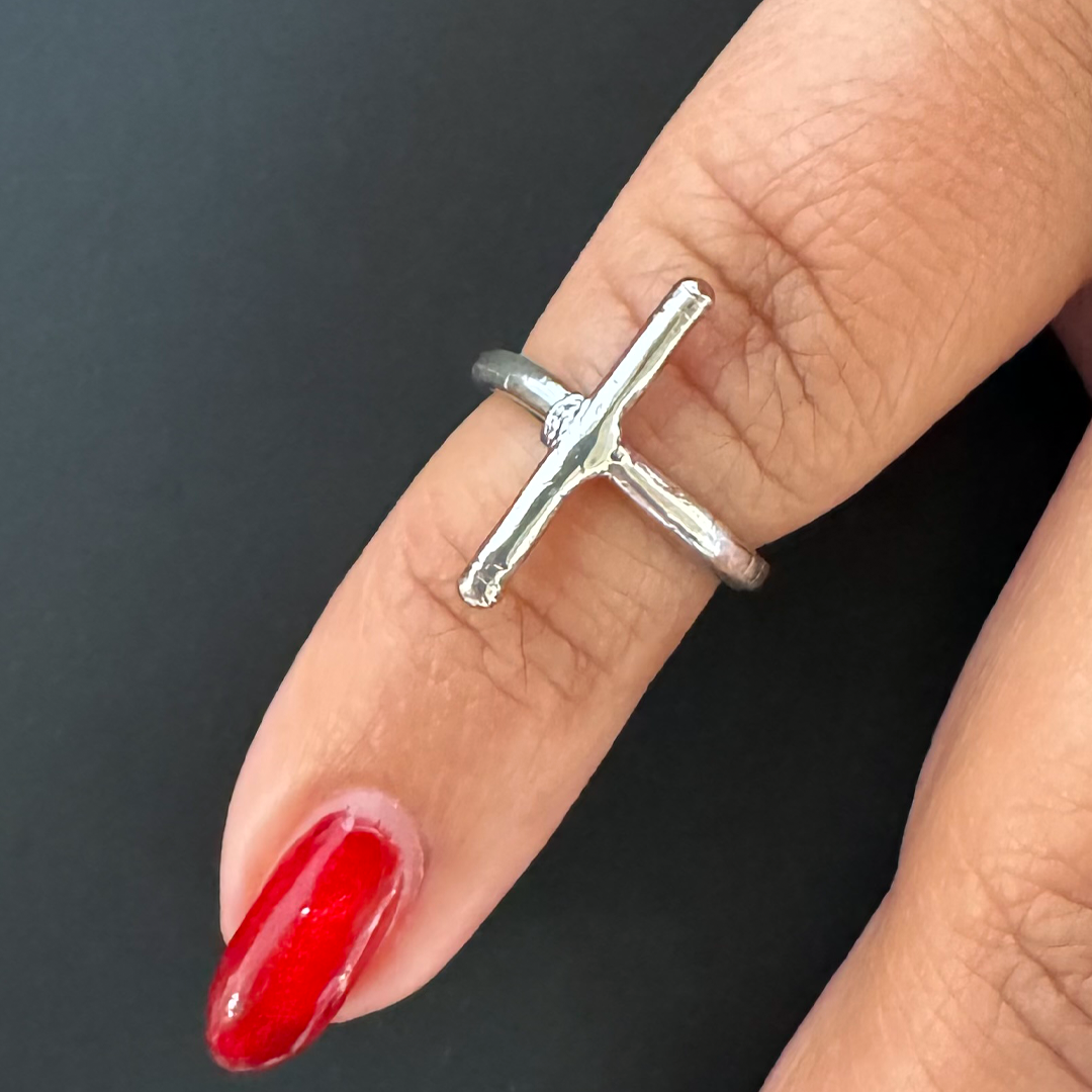 ÎMMØRTALË Jewellery Cross Midi-Ring