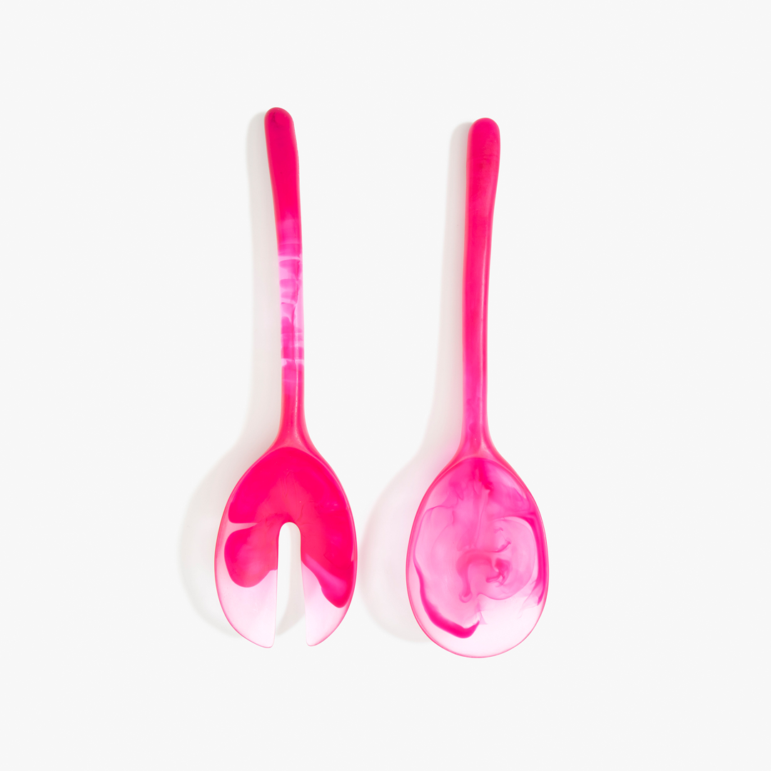 Dinosaur Designs Long Stone Servers - Flamingo (Pair)