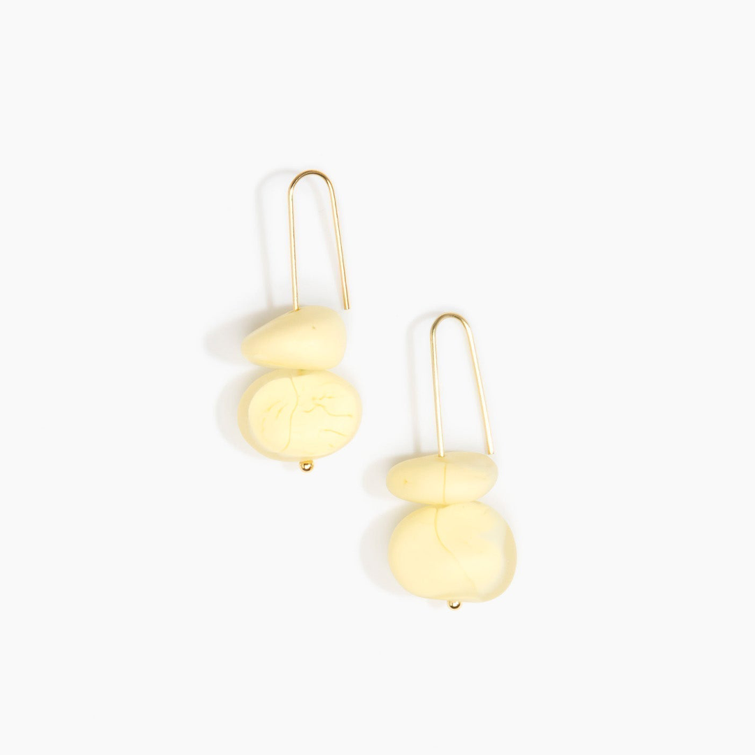 Dinosaur Designs Temple Earth Wire Earrings - Lemon