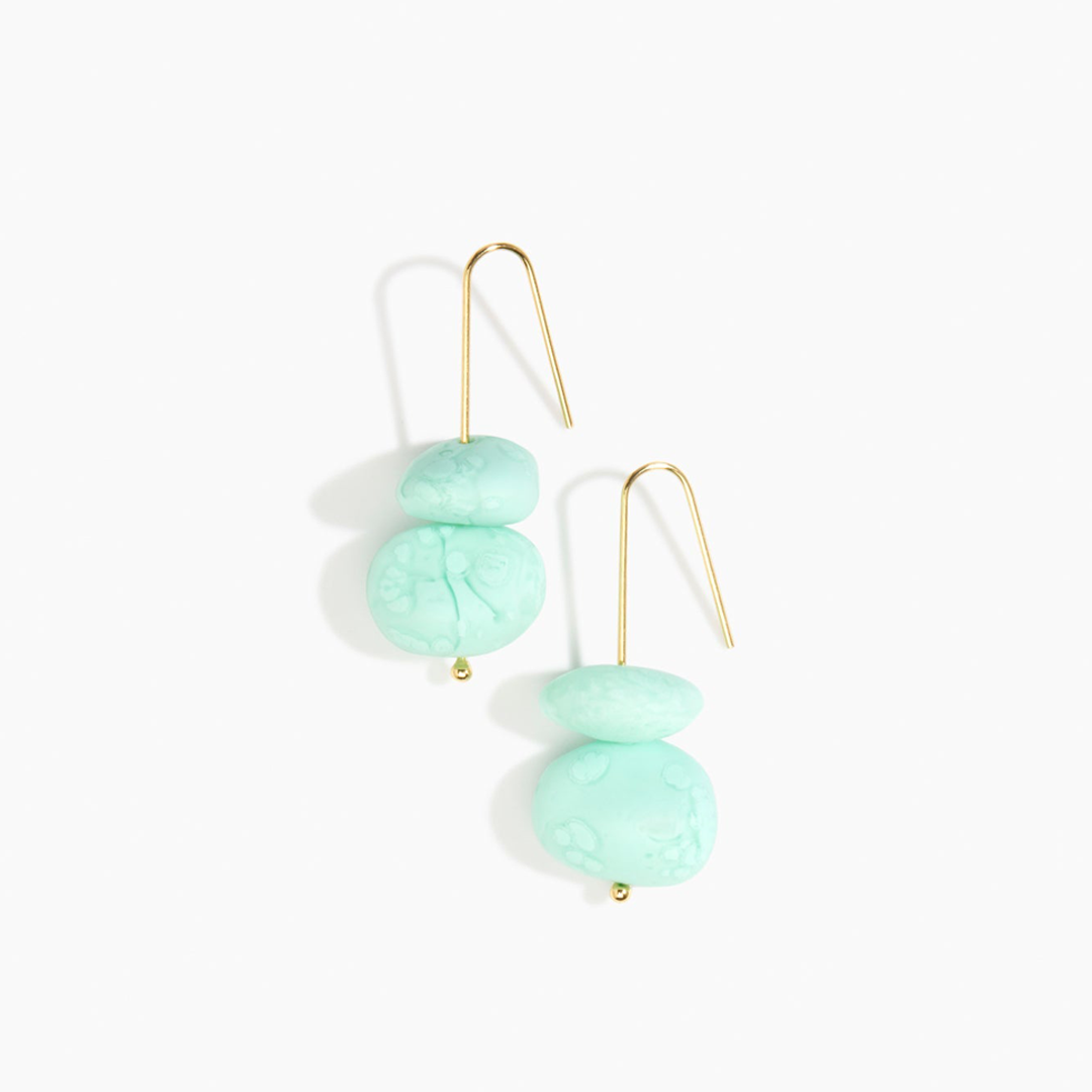 Dinosaur Designs Temple Earth Wire Earrings - Mint
