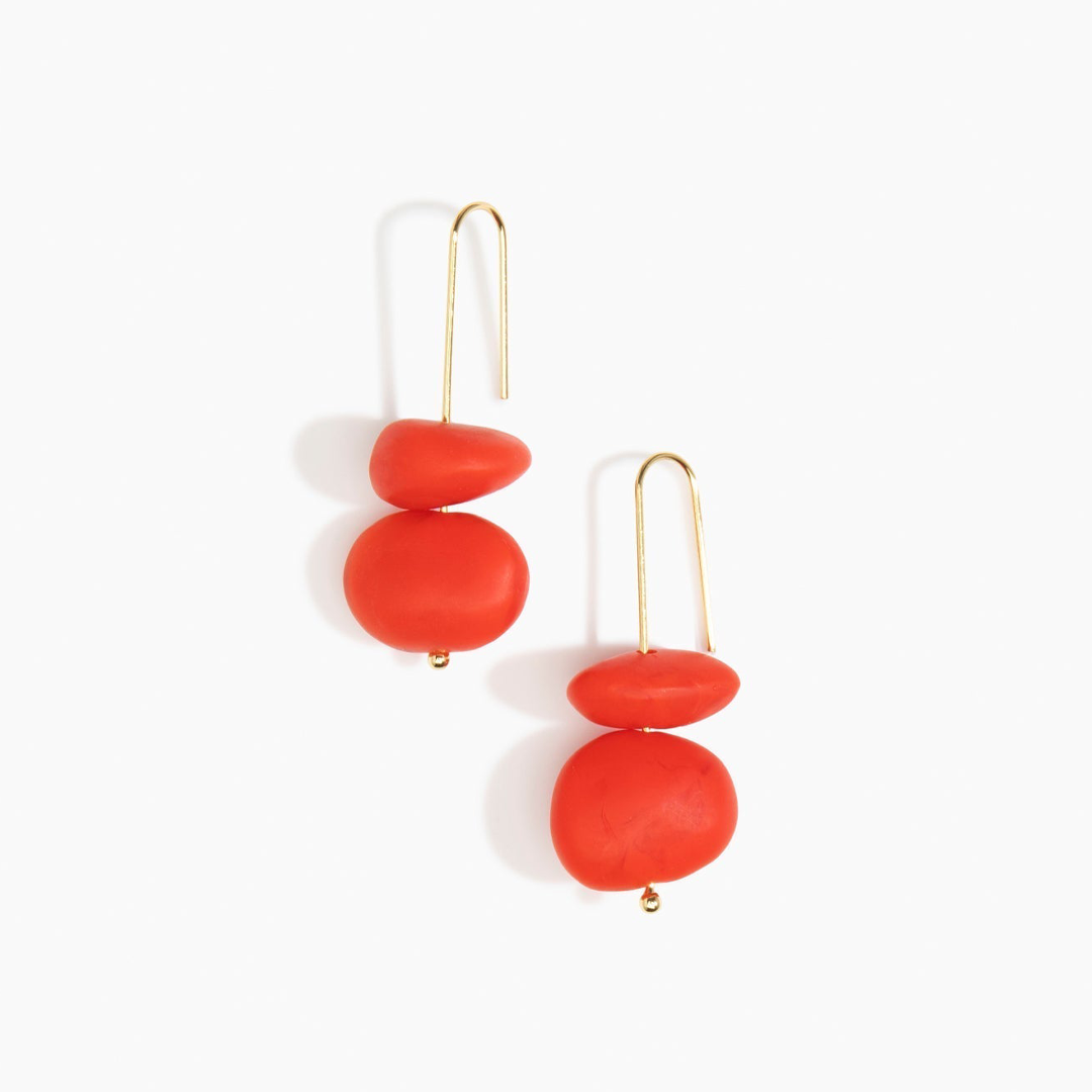 Dinosaur Designs Temple Earth Wire Earrings - Poppy