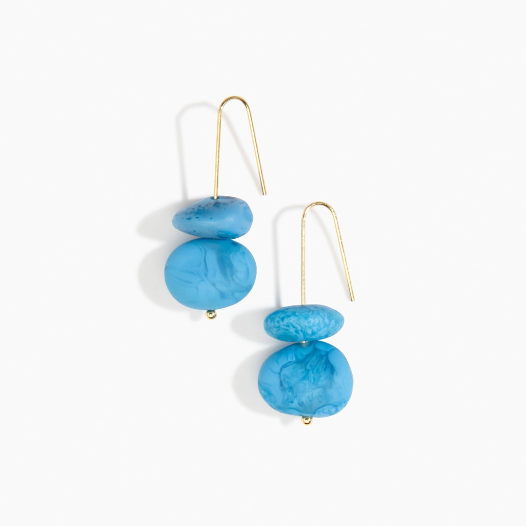 Dinosaur Designs Temple Earth Wire Earrings - Sky