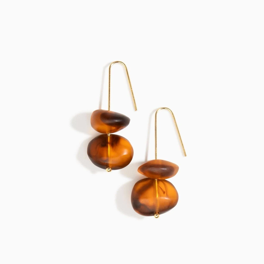 Dinosaur Designs Temple Earth Wire Earrings - Tortoise