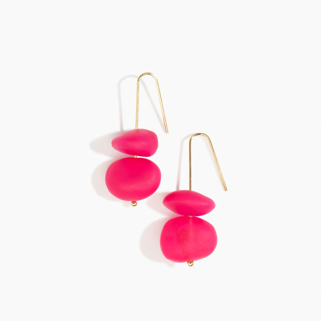 Dinosaur Designs Temple Earth Wire Earrings - Flamingo