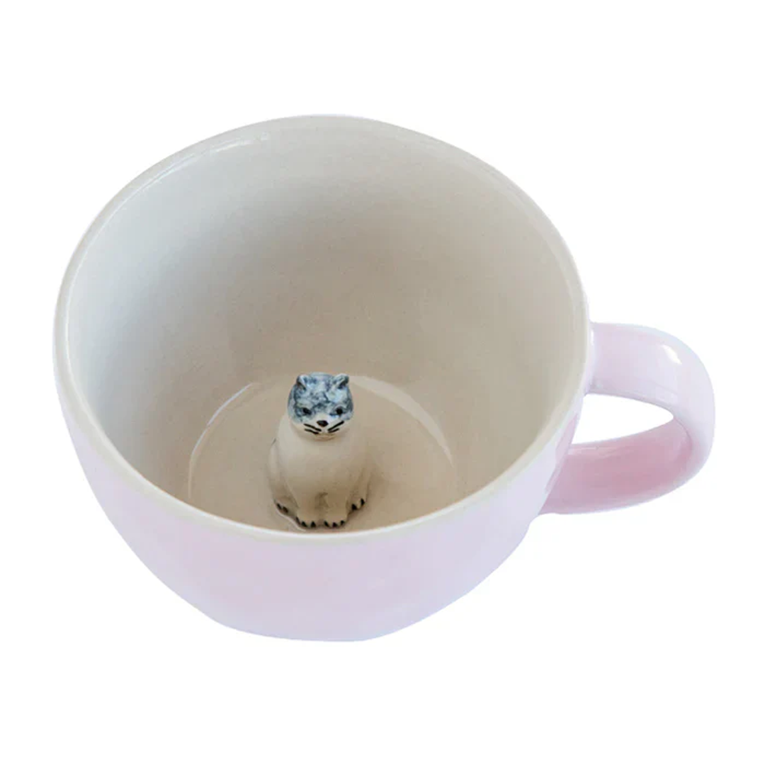 Decole Bisque Figurine Mug - Cat