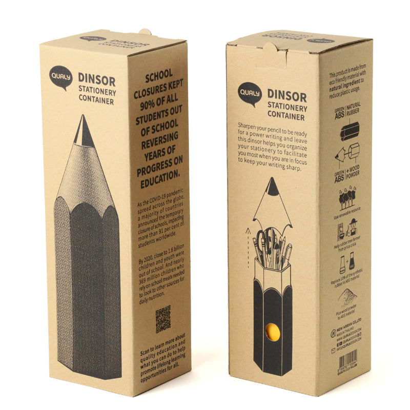 Qualy Dinsor Stationary Holder - Yellow