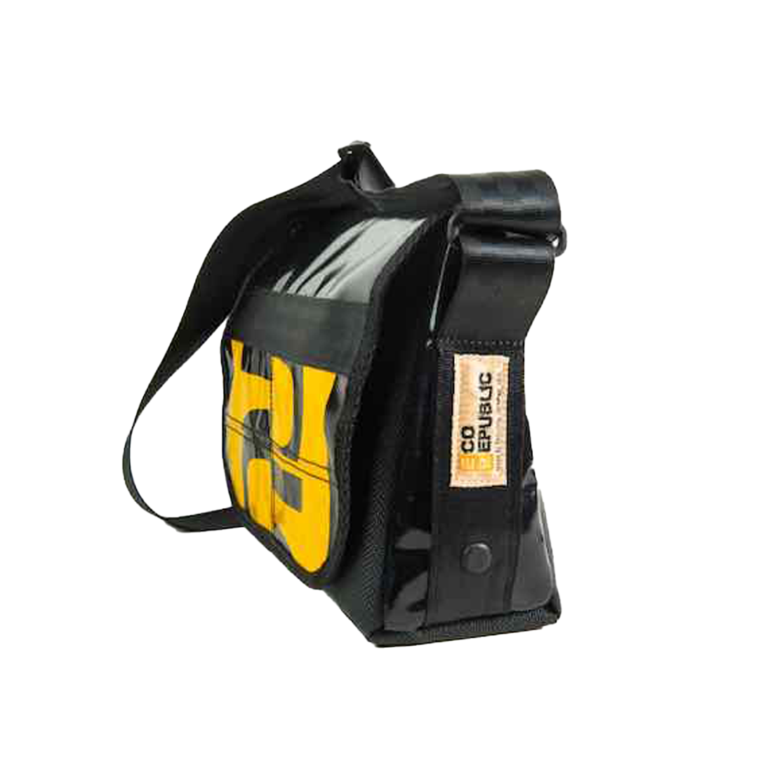 Ecorepublic Crossbody Messenger Bag - Black/Yellow