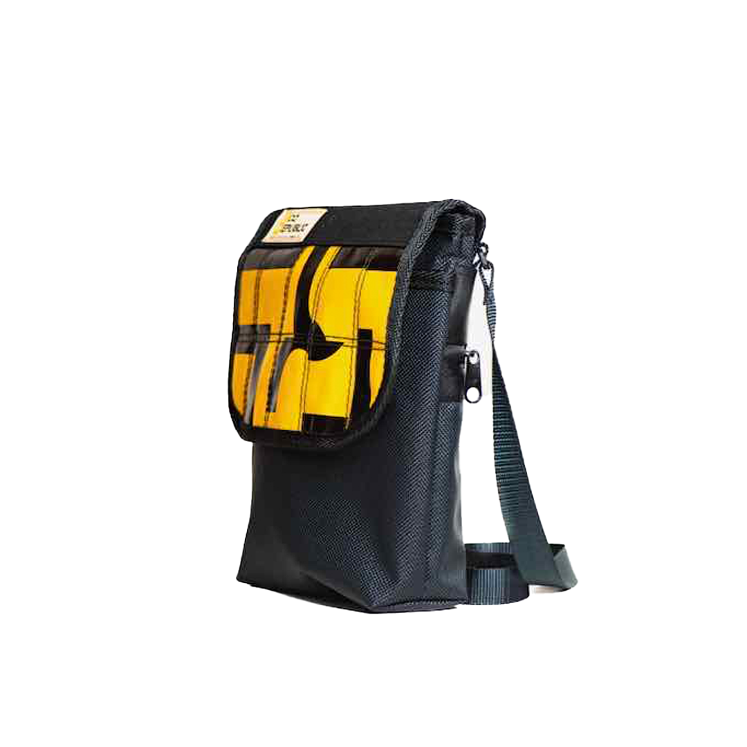 Ecorepublic Small Crossbody Traveler Bag - Black/Yellow