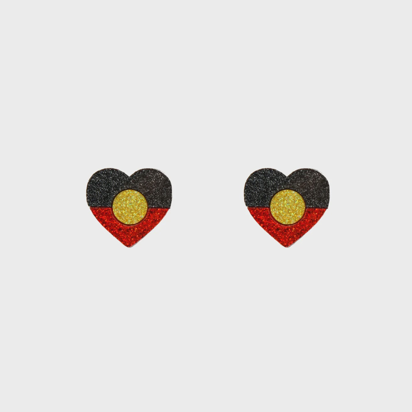 Haus of Dizzy 'First Nations Pride' Glitter Heart Studs