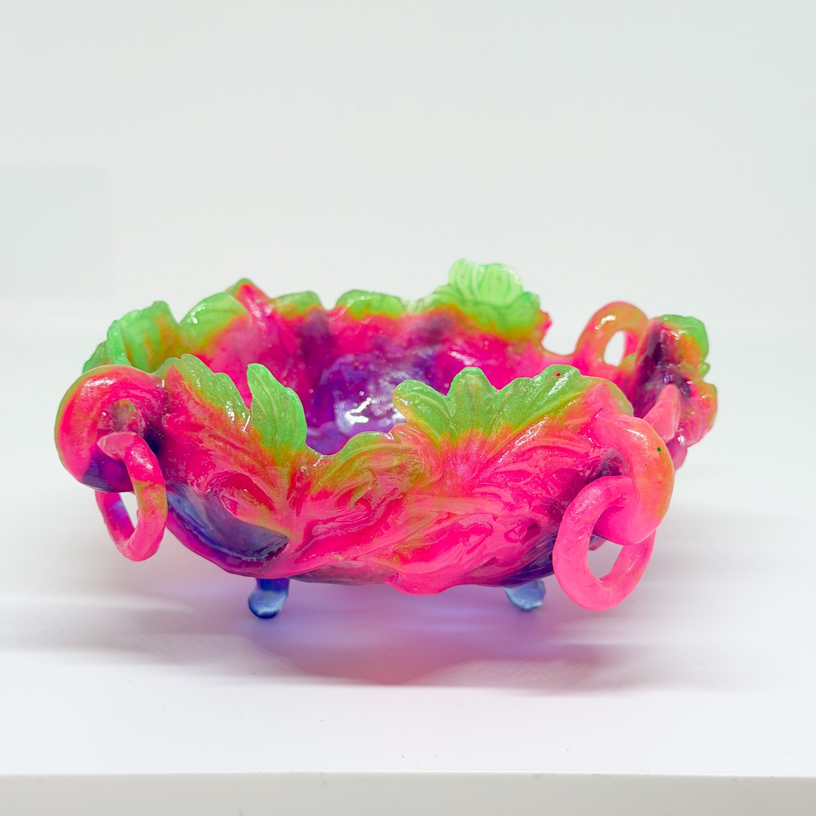 Kate Rohde Chrysanthemum Bowl - Green/Pink/Purple
