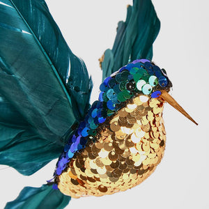 Salsan Sequin Hanging Hummingbird - Blue