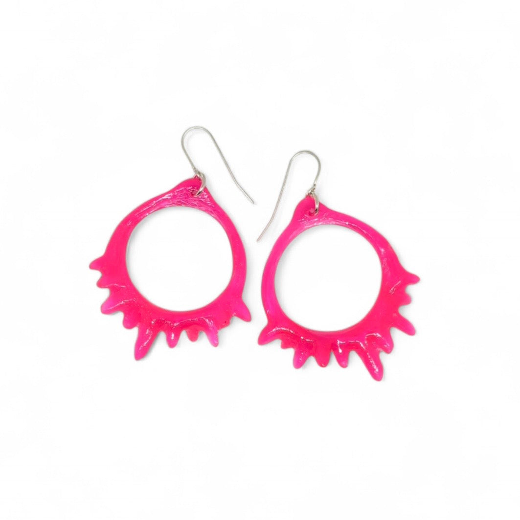 Kate Rohde Small Crystal Hoop Earrings - Pink