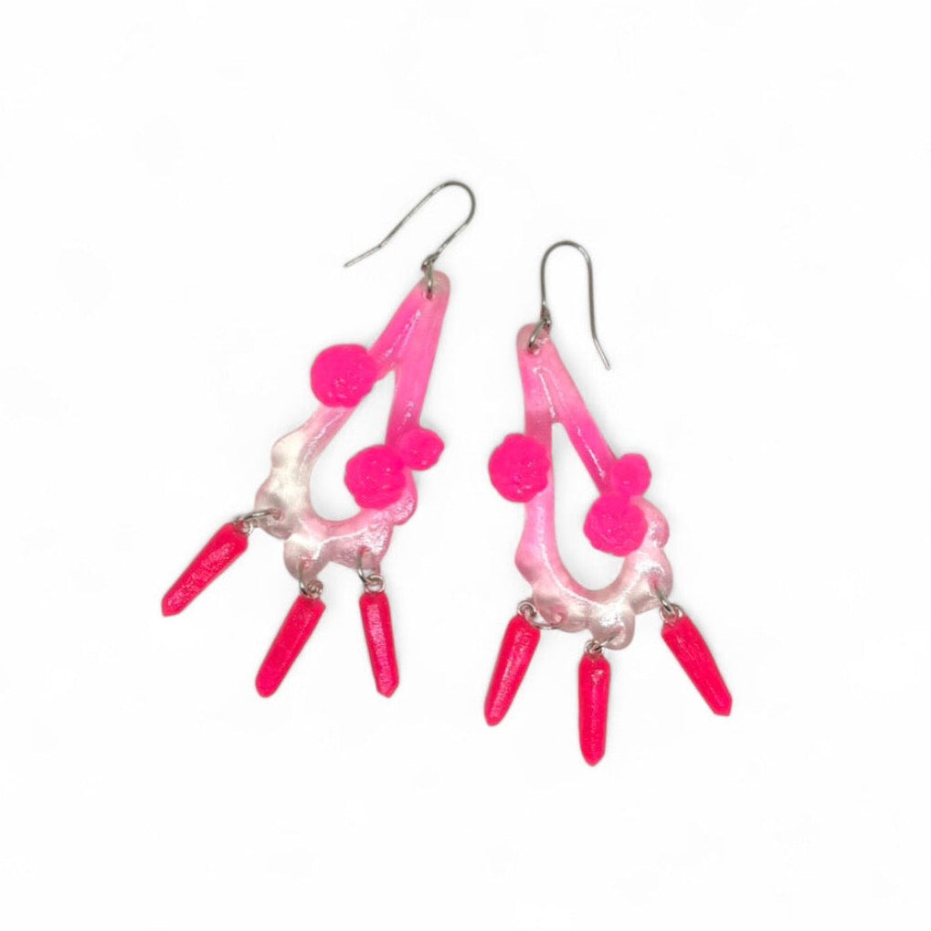 Kate Rohde Teardrop Frill Earrings - Pink