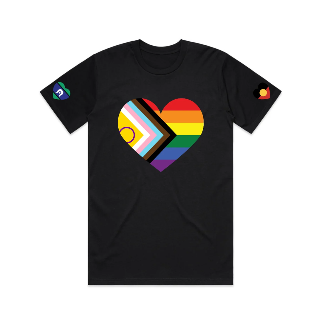 Haus of Dizzy Inclusive Pride Flag Heart Adult  T-shirt