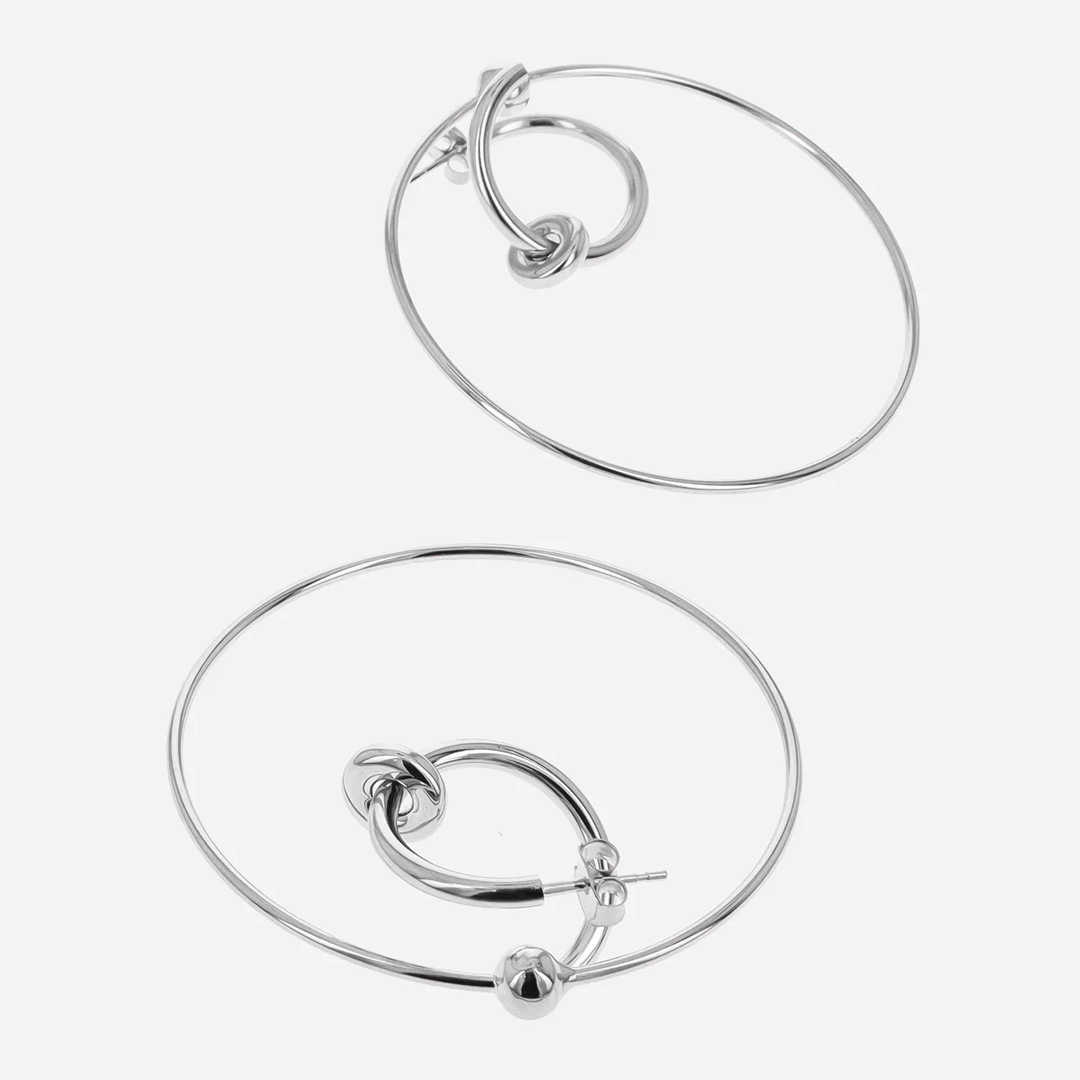 Justine Clenquet Eva Earrings - Palladium